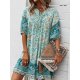 Printed Short Sleeve Mini Dress