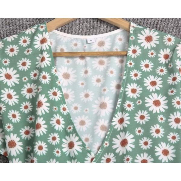 Youthful Floral Print Short Sleeve Midi Dress