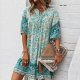Printed Short Sleeve Mini Dress